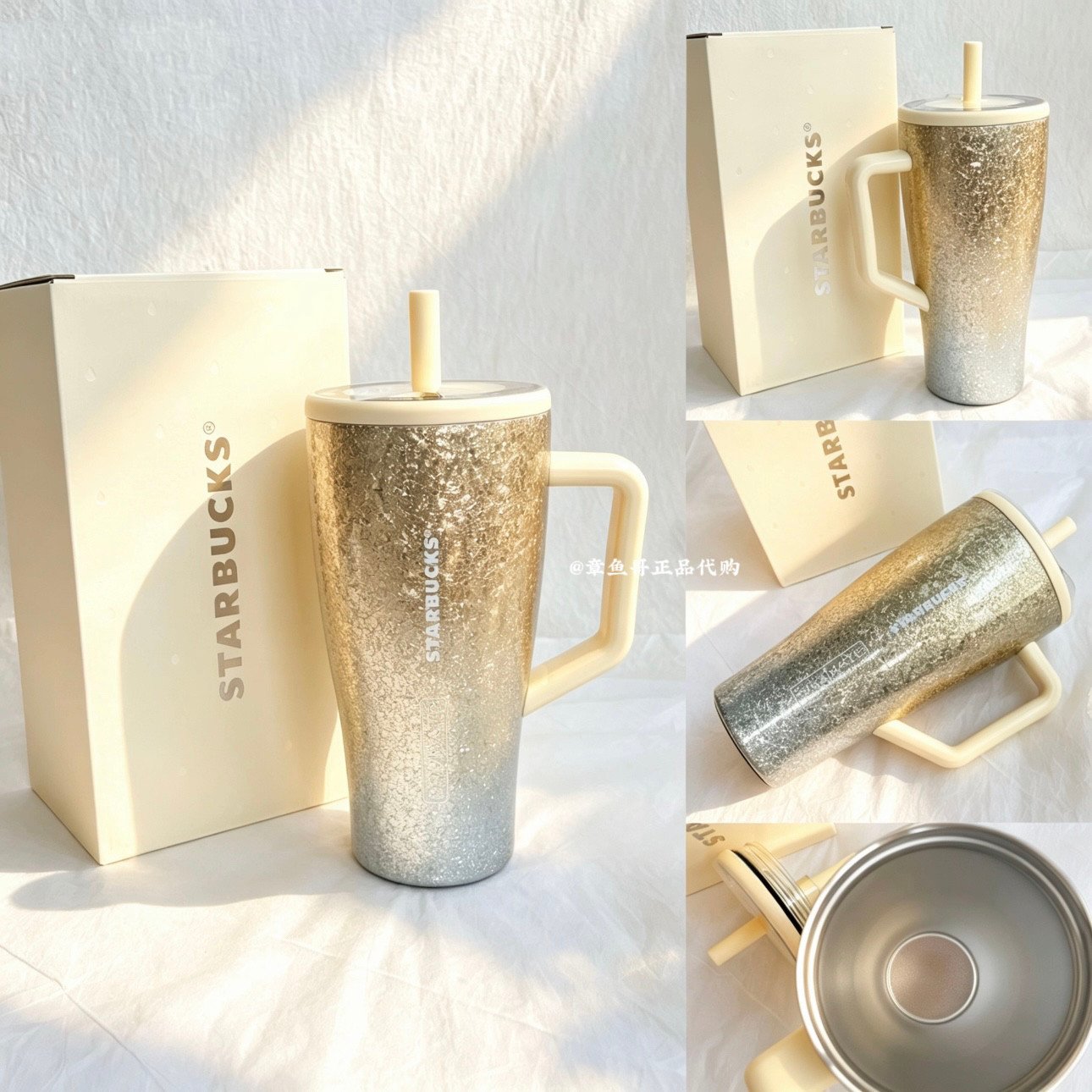 600ml electroplated glass bear straw cup with random expression headgear