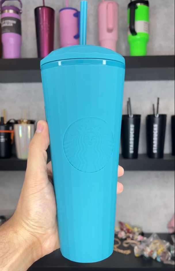 baby blue cold cup from starbucks