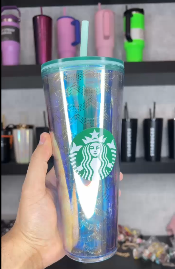 Cute blue cold cup from starbucks