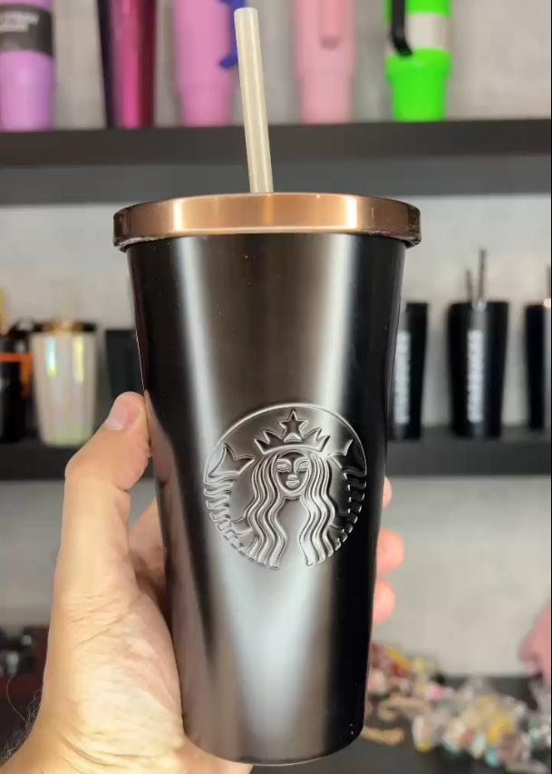 black and gold cold cup from starbucks