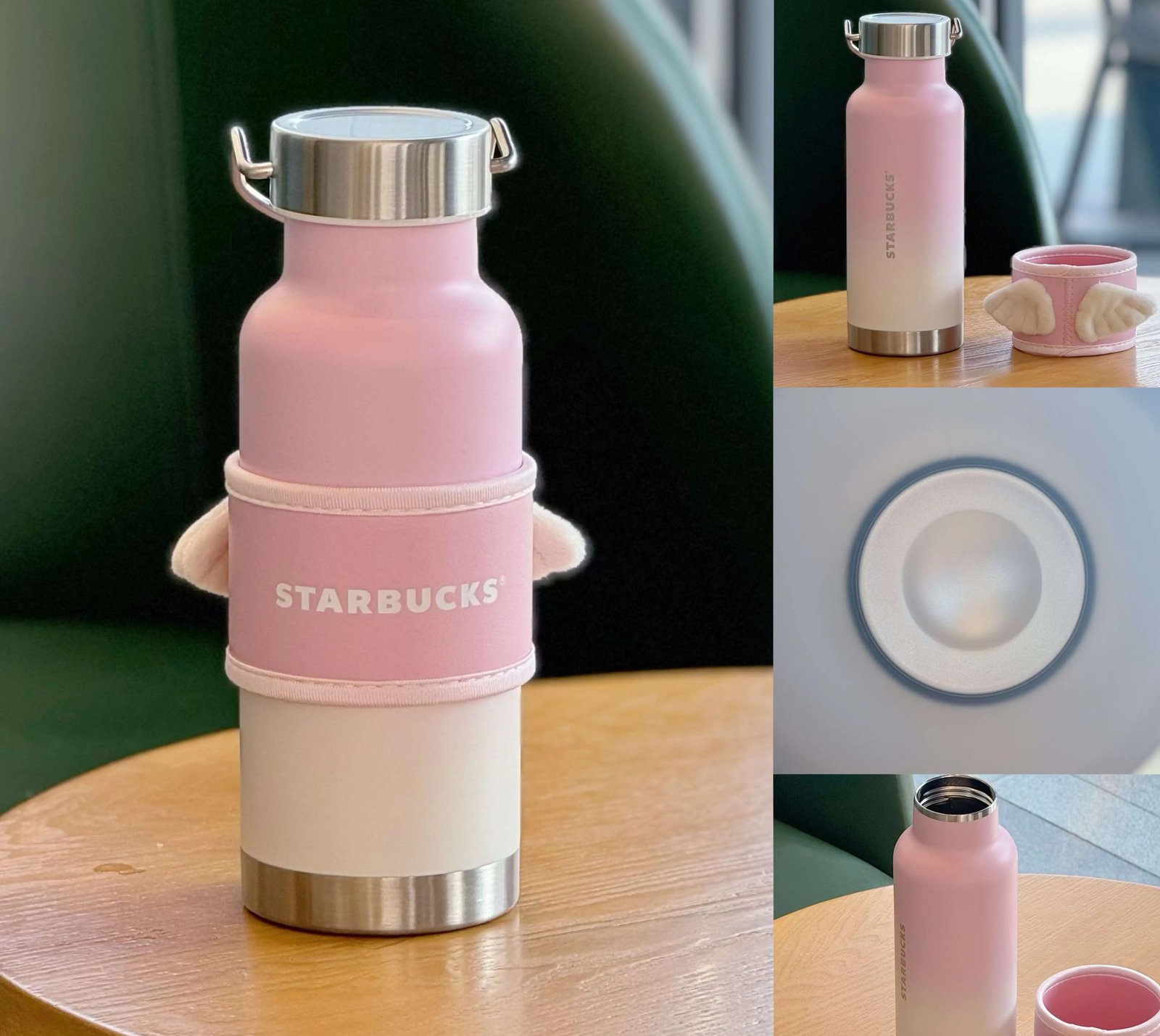 473ml Cherry Blossom Pink Stainless Steel Thermos Mug + Sleeve