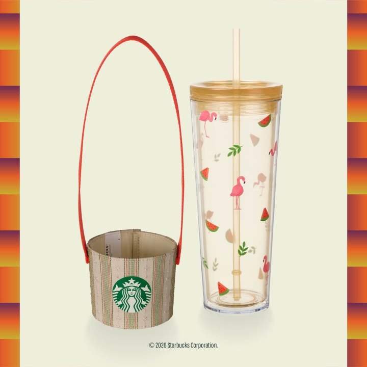 flamingo glass cup