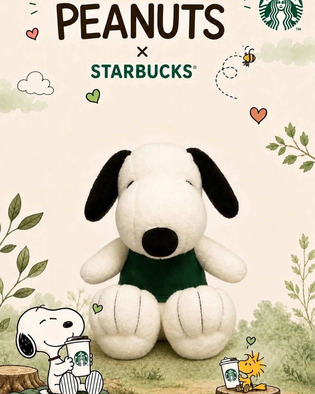 Peanuts Snoopy Plush Toy (21cm tall, 16cm wide) 