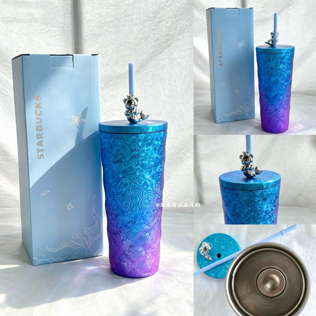 600ml diamond-patterned titanium cup with straw decoration