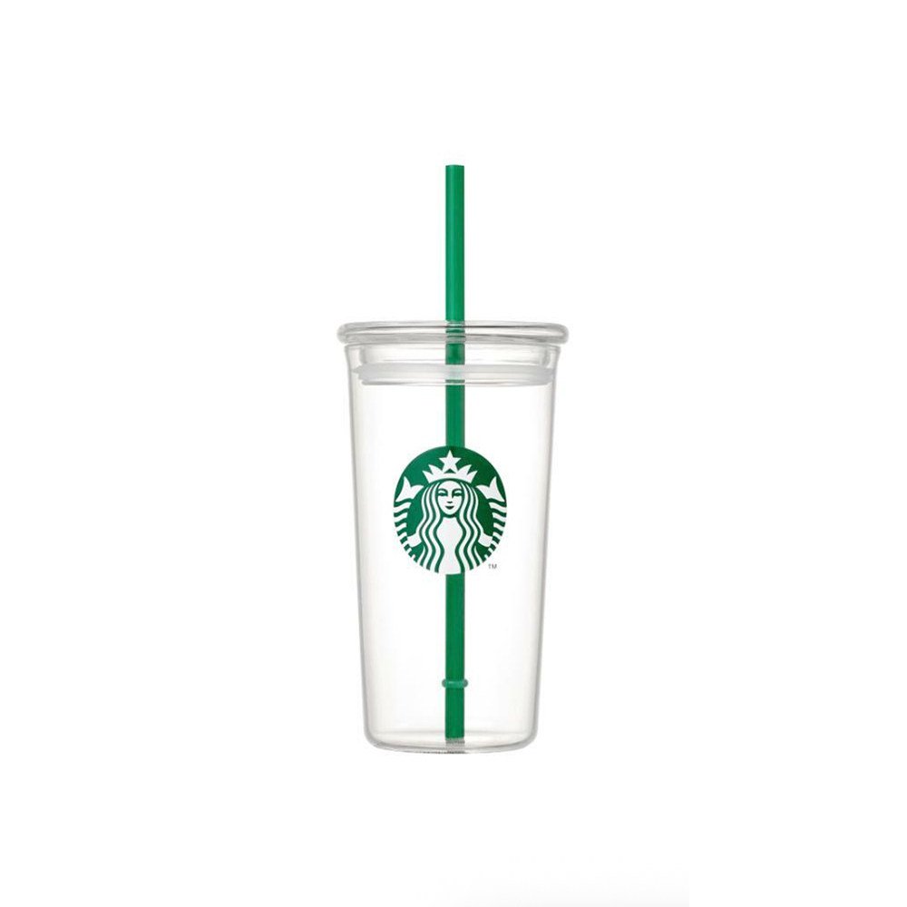 473ml clear glass straw cup