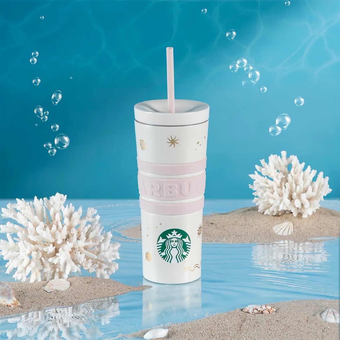 Starbucks Stainless Steel Siren the Muse Gold Fossil Cold Cup 16oz