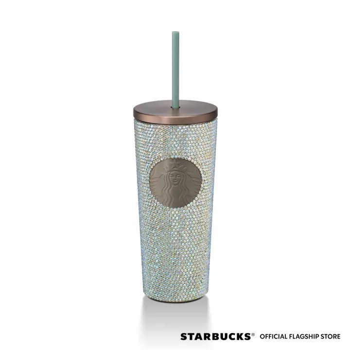 Starbucks 20oz Urban Haze Rhinestone Light Stainless Steel Dual Lid Cold Cup 