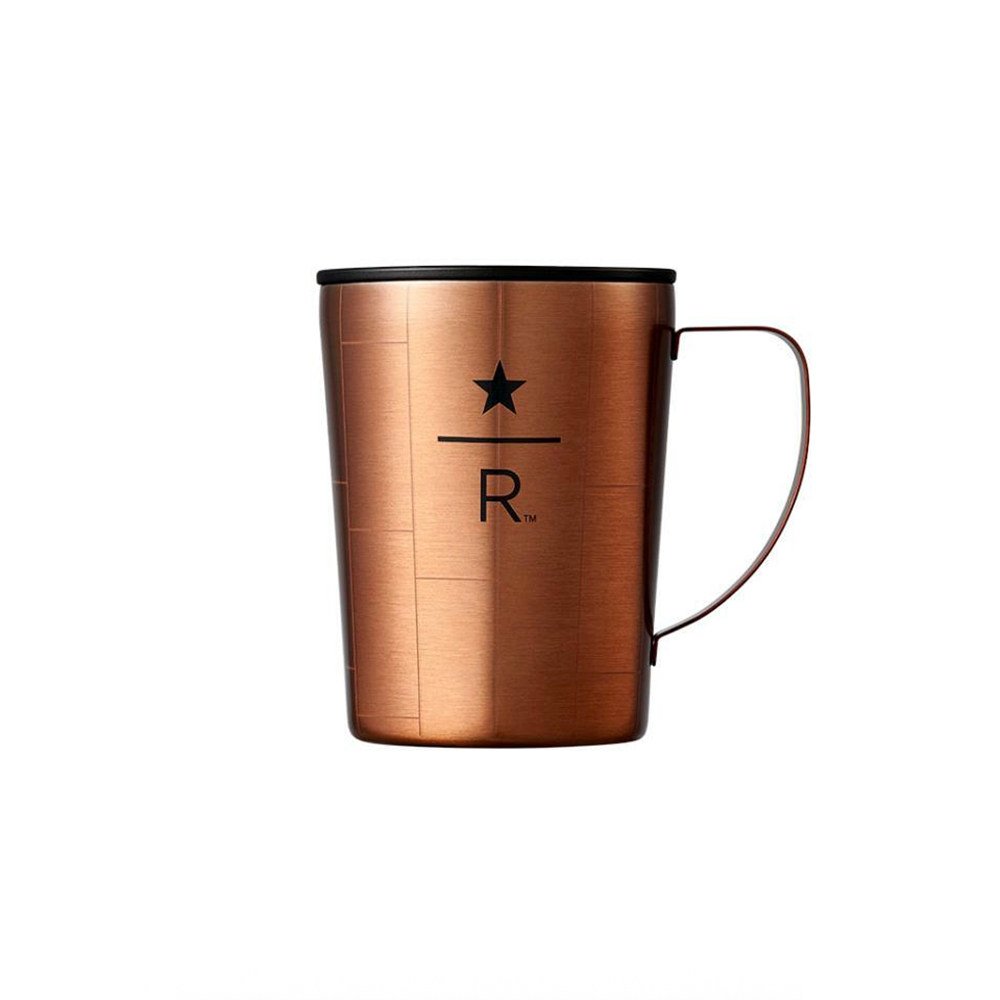 Gold tea infuser cup with handle, 355ml